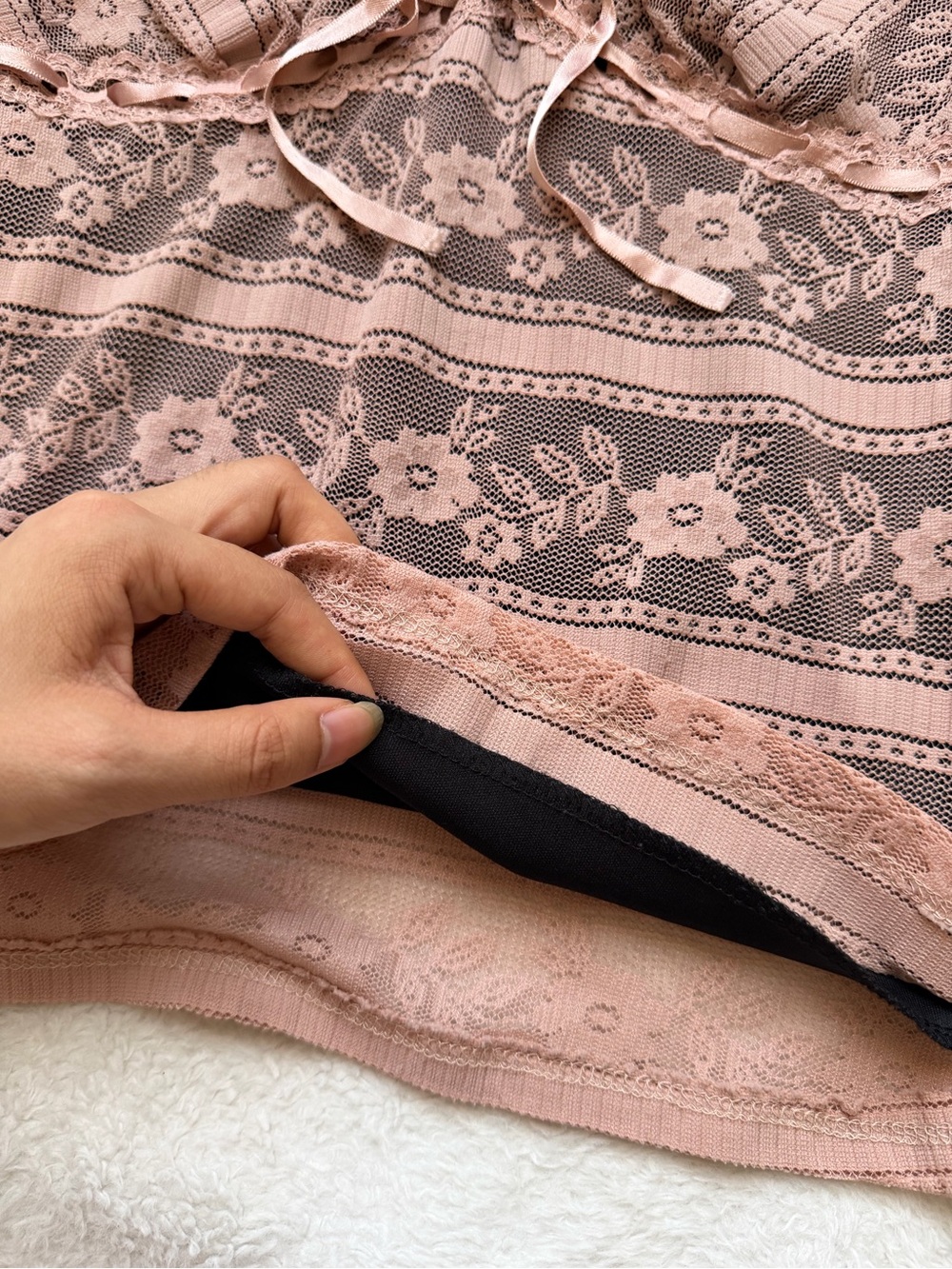 Ethereal Vintage 90s Charlotte Russe feminine laced top - Picture 5 of 7